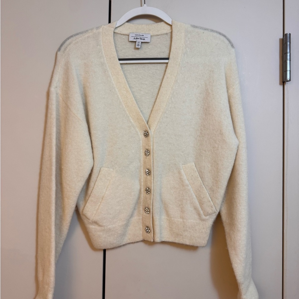 Other Stories Cream Cardigan Sweater